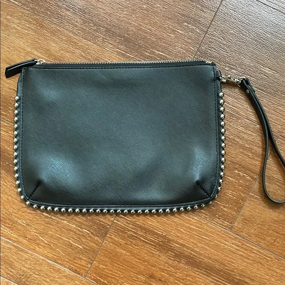 Chic Black Clutch with Silver Accents - Picture 3 of 4